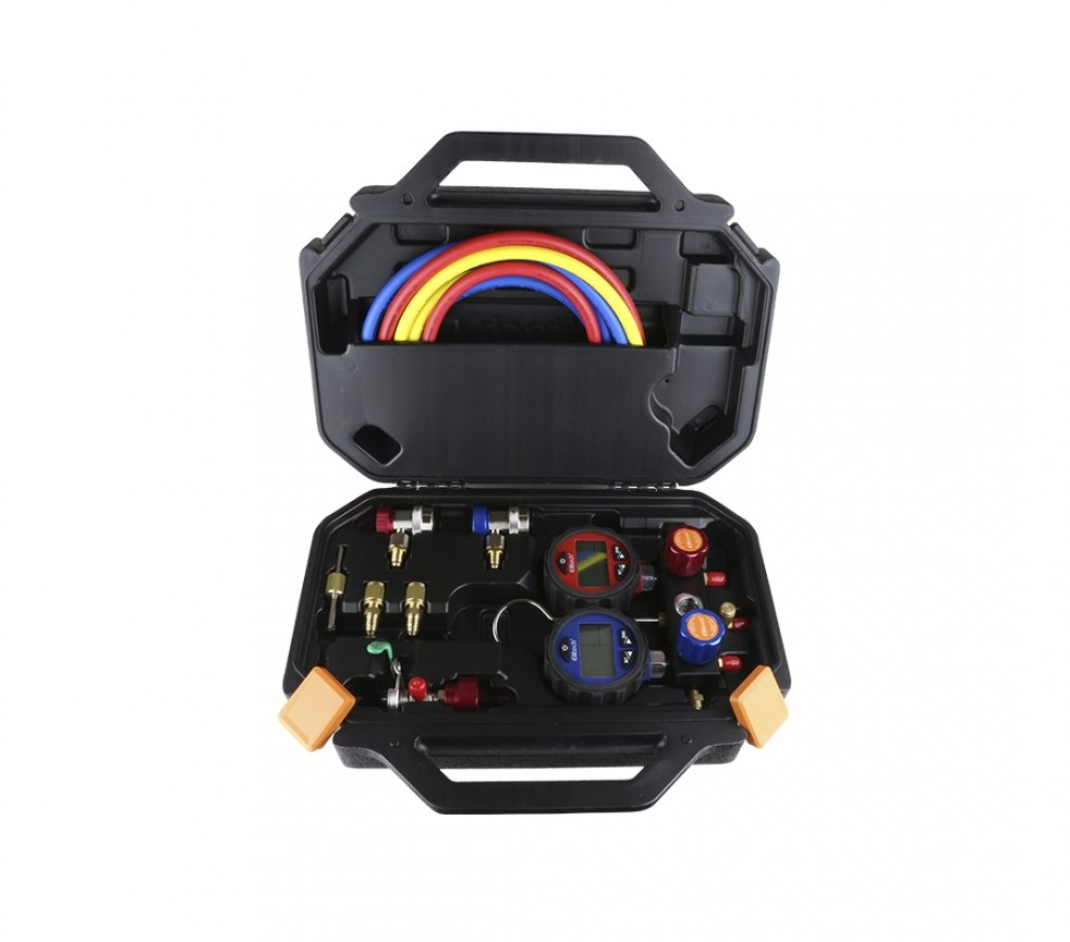 Elitech Dmg-3 - Juego De 2 Manómetros De Ca - R134a R410a Y R22