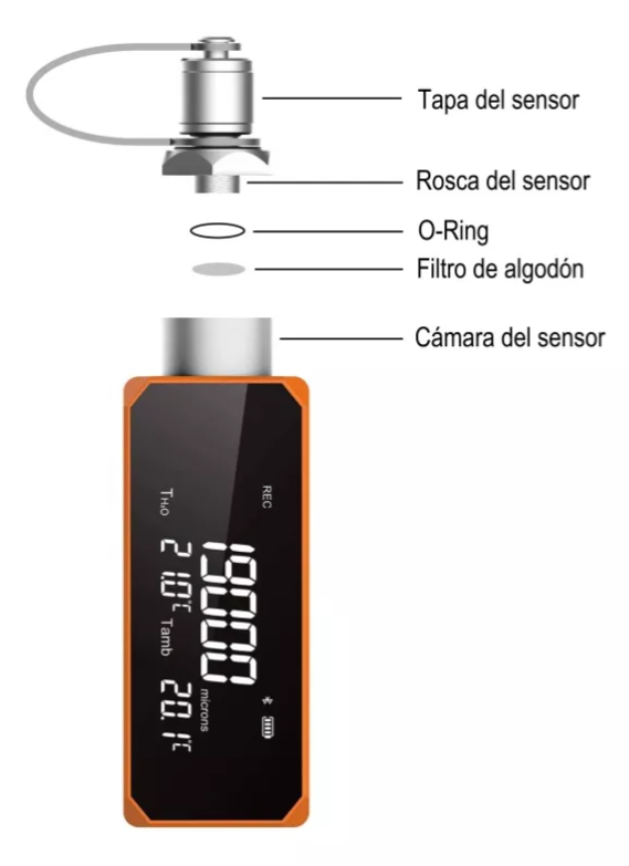Vacuómetro Digital Portátil Con Conectores Vgw-mini (0-19000 Micrones) Bluetooth / Refrigeración